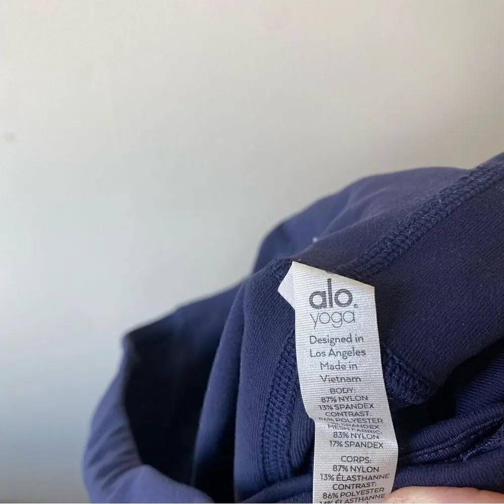 Alo yoga high waist moto workout leggings navy size small